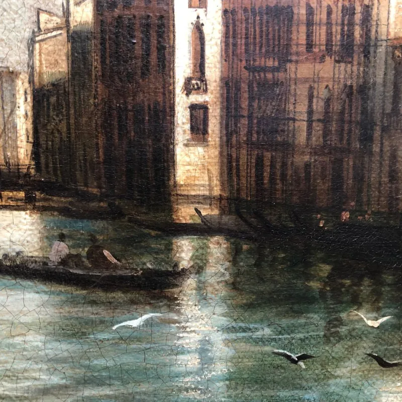 Clearance Pamono Giancarlo Gorini, Venice, Italian School, Oil on Canvas, Framed