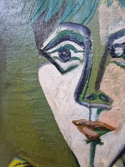 Sale Pamono Gianpaolo Berto, Portrait, Oil on Canvas, 1960s