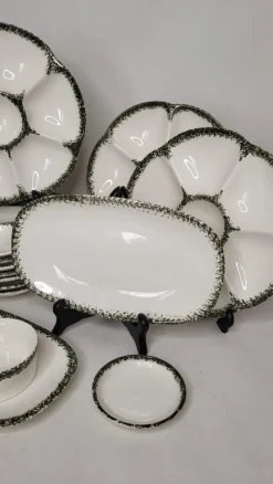 Pamono Gien Earthenware Oyster Service, 1960s, Set of 14><noscript><img width=