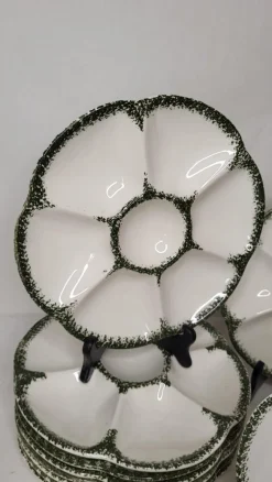 Pamono Gien Earthenware Oyster Service, 1960s, Set of 14><noscript><img width=