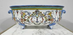 Pamono Gien Earthenware Planter in Renaissance Style, Early 20th Century><noscript><img width=