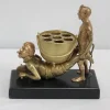 Clearance Pamono Gilded Bronze Depicting Imps Wheelbarrowing, Late 19th Century