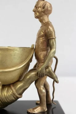 Clearance Pamono Gilded Bronze Depicting Imps Wheelbarrowing, Late 19th Century