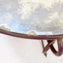 Pamono Gilded Iron Coffee Table by René Drouet, 1940s><noscript><img width=
