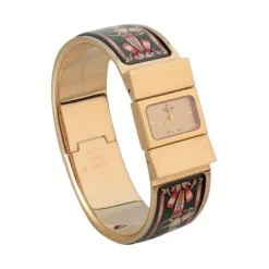 Pamono Gilded Metal & Enamel Work Wristwatch from Hermes, 1970s> Watches