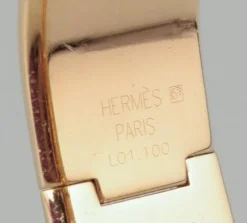 Pamono Gilded Metal & Enamel Work Wristwatch from Hermes, 1970s><noscript><img width=