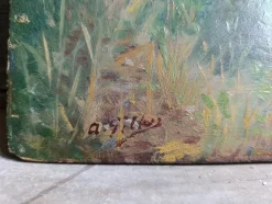 Pamono Gillaz, Landscape, 1950s, Oil Painting on Board><noscript><img width=