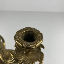 Pamono Gilt Brass Candlesticks with Two Arms, 1920s, Set of 2><noscript><img width=