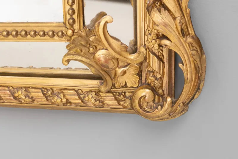 Pamono Gilt Cushion Mirror, 1890s> Mirrors