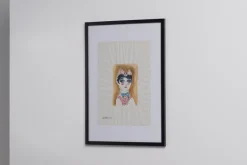 Pamono Gio Ponti, Portrait of a Girl, 1950s, Drawing> Work On Paper