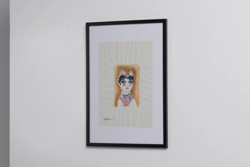 Pamono Gio Ponti, Portrait of a Girl, 1950s, Drawing> Work On Paper