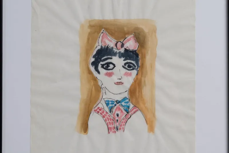 Pamono Gio Ponti, Portrait of a Girl, 1950s, Drawing> Work On Paper