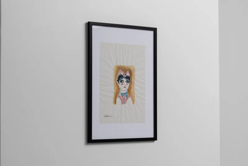 Pamono Gio Ponti, Portrait of a Girl, 1950s, Drawing> Work On Paper