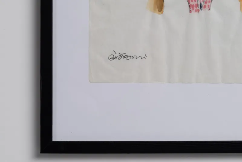 Pamono Gio Ponti, Portrait of a Girl, 1950s, Drawing> Work On Paper