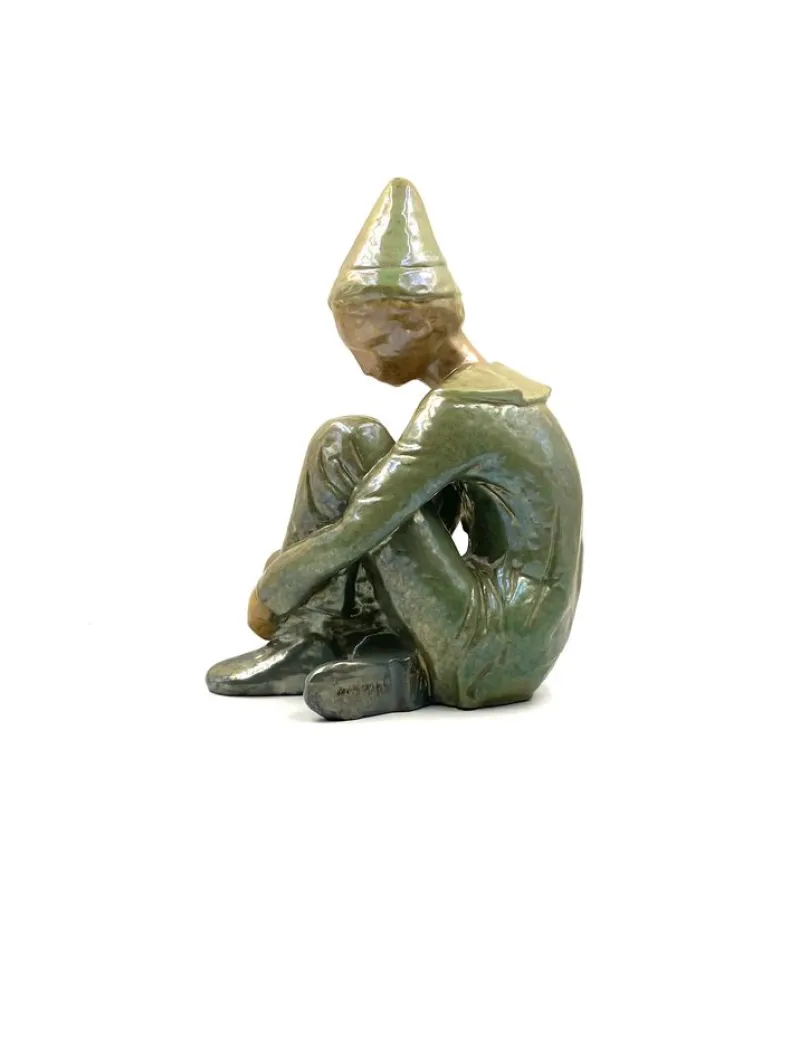 Hot Pamono Giordano Tronconi, Figure of Sitting Boy, 1950s, Ceramic