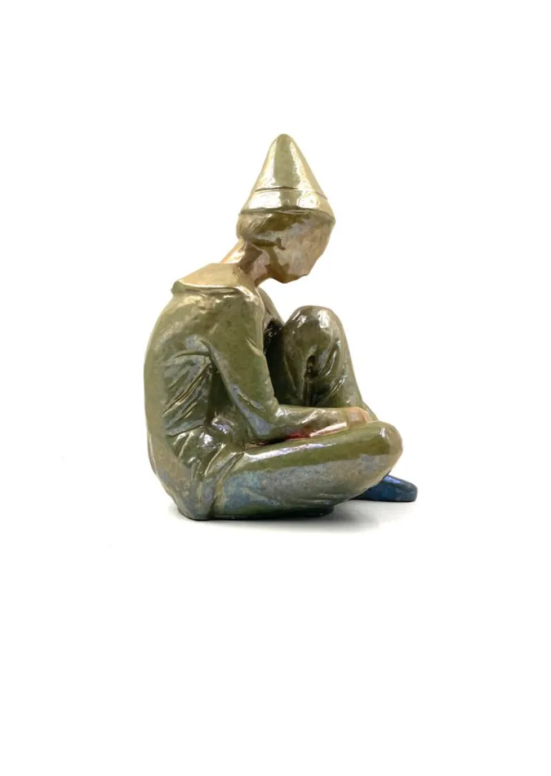 Hot Pamono Giordano Tronconi, Figure of Sitting Boy, 1950s, Ceramic