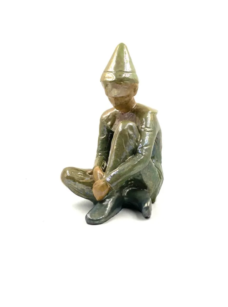 Hot Pamono Giordano Tronconi, Figure of Sitting Boy, 1950s, Ceramic