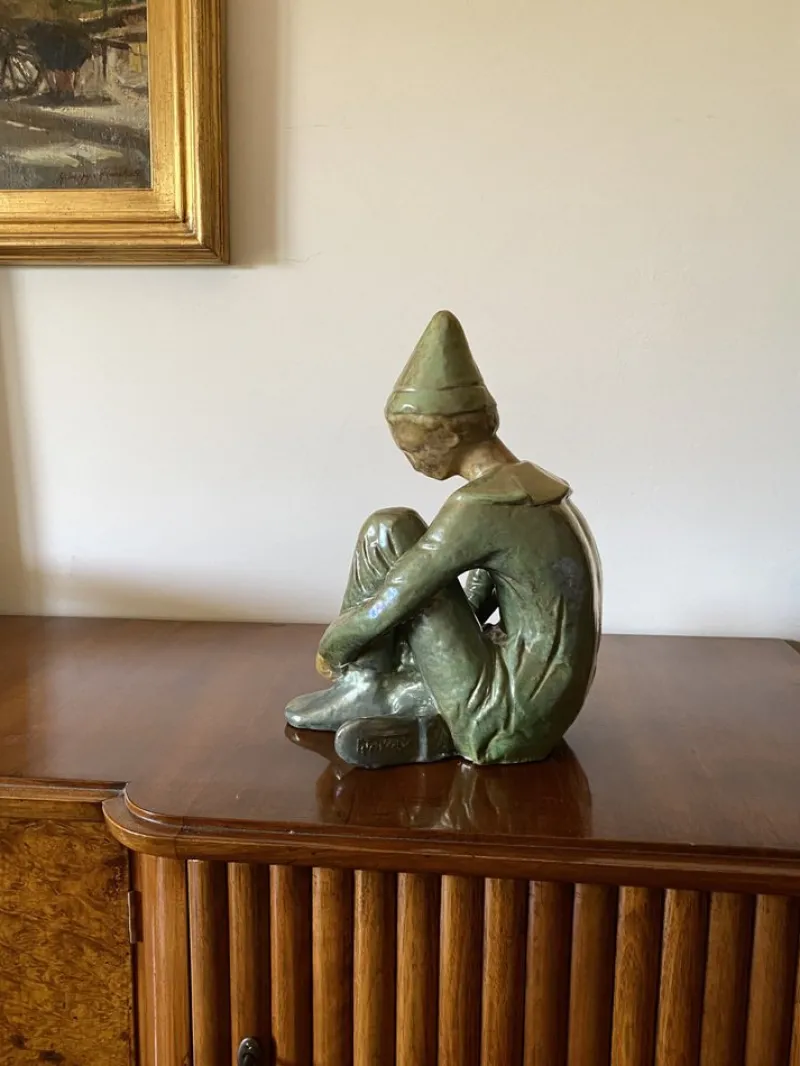 Hot Pamono Giordano Tronconi, Figure of Sitting Boy, 1950s, Ceramic