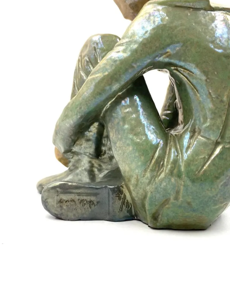 Hot Pamono Giordano Tronconi, Figure of Sitting Boy, 1950s, Ceramic