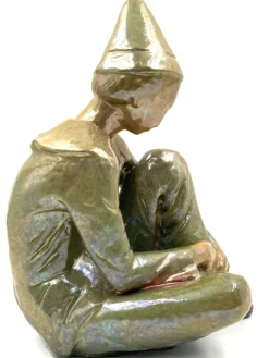 Hot Pamono Giordano Tronconi, Figure of Sitting Boy, 1950s, Ceramic