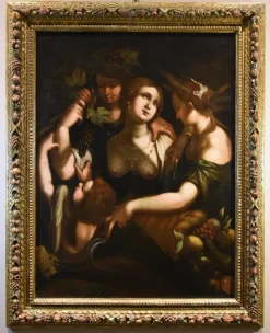 Pamono Giovanni Battista Paggi, Venus Bacchus Ceres, 1620, Oil on Canvas, Framed