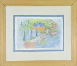 Pamono Giovanni Gromo, Landscape, Mixed Media, 1980s, Framed> Contemporary|Work On Paper