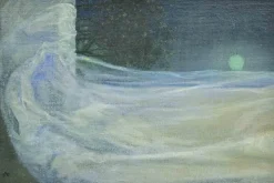 Pamono Giovanni Gromo, Night Landscape, Oil on Panel, 1980s> Contemporary|Painting