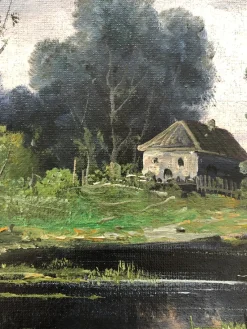 Pamono Giuseppe Zago, the Little Gray House, 1890s, Oil on Canvas><noscript><img width=