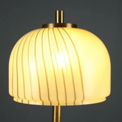 Best Pamono Glass and Brass Table Lamp, 1970