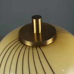 Best Pamono Glass and Brass Table Lamp, 1970