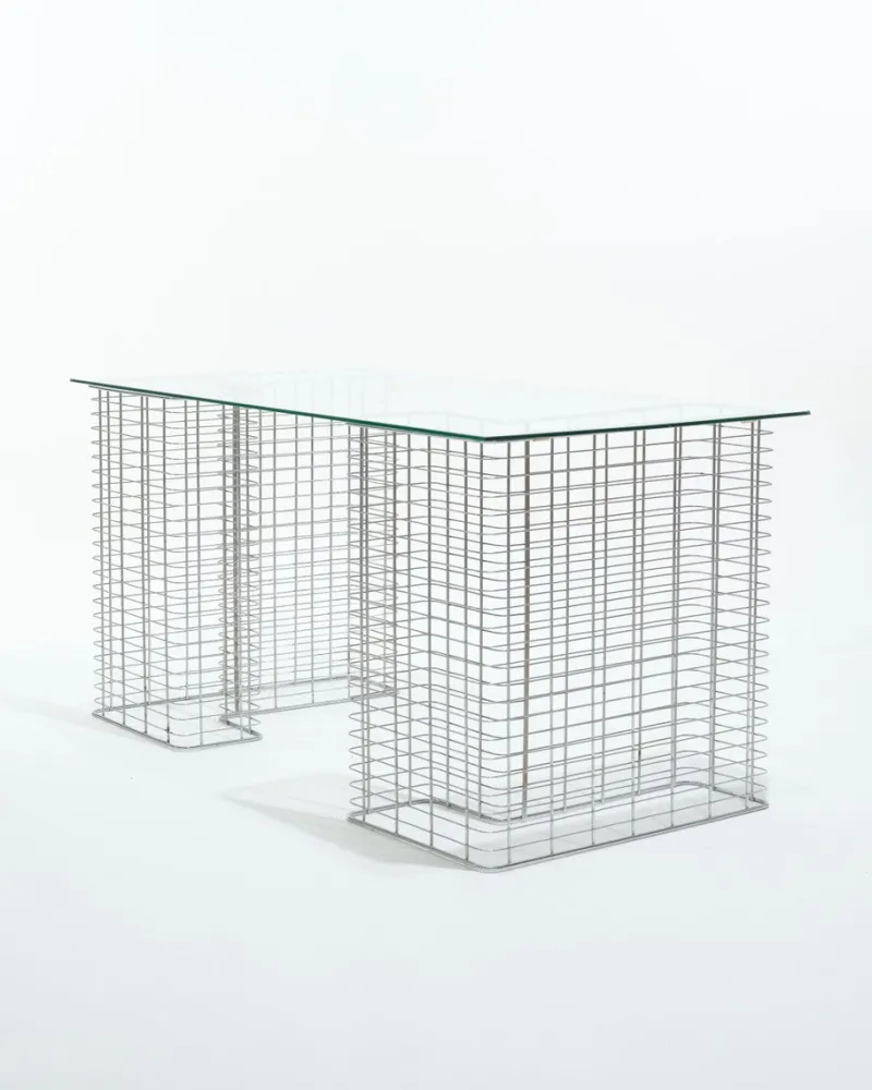 Online Pamono Glass and Metal Wire Desk by Terence Conran for Habitat, 1980s