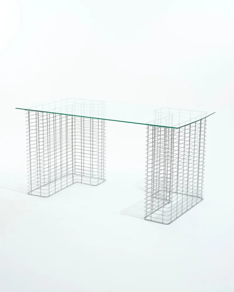 Online Pamono Glass and Metal Wire Desk by Terence Conran for Habitat, 1980s