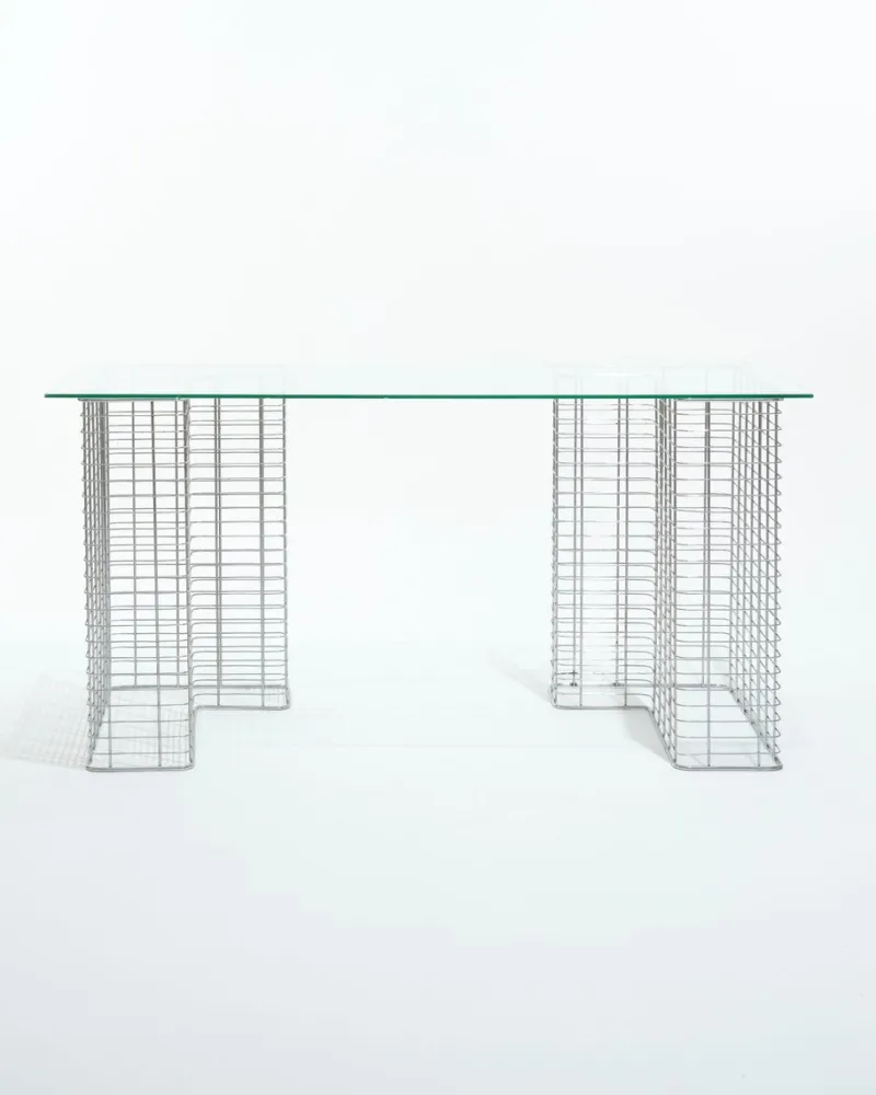 Online Pamono Glass and Metal Wire Desk by Terence Conran for Habitat, 1980s