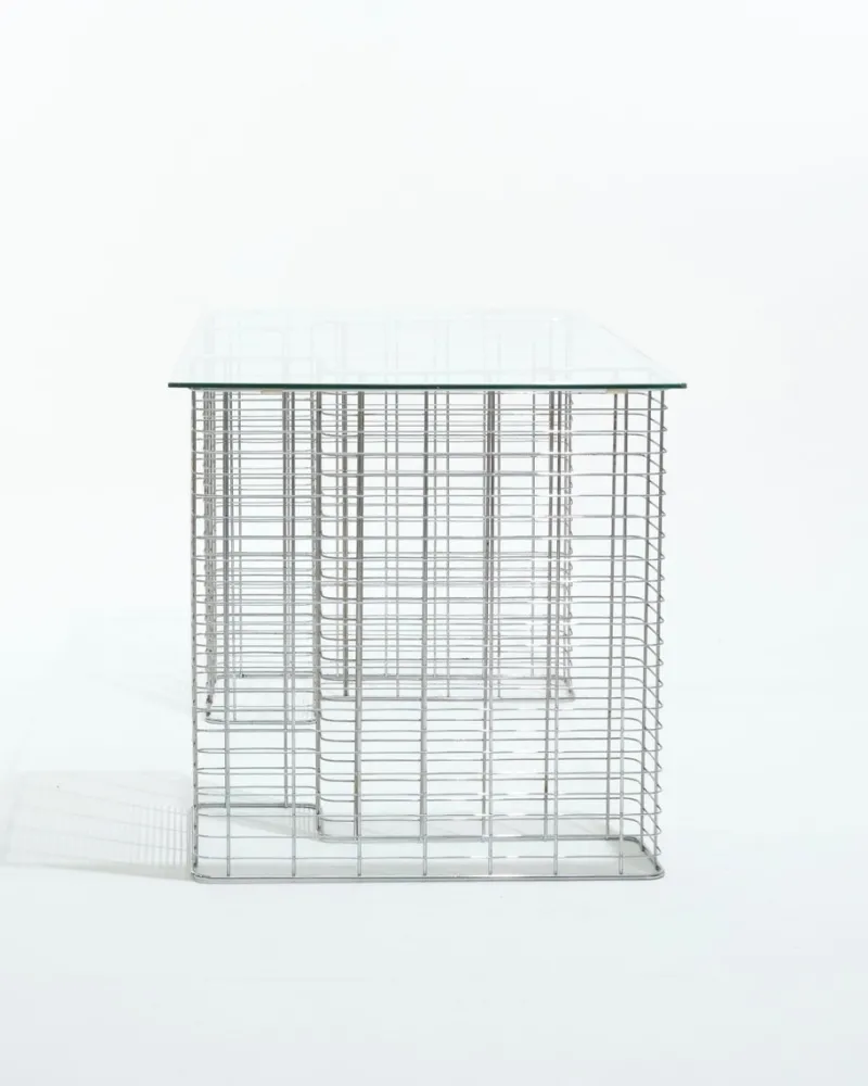 Online Pamono Glass and Metal Wire Desk by Terence Conran for Habitat, 1980s