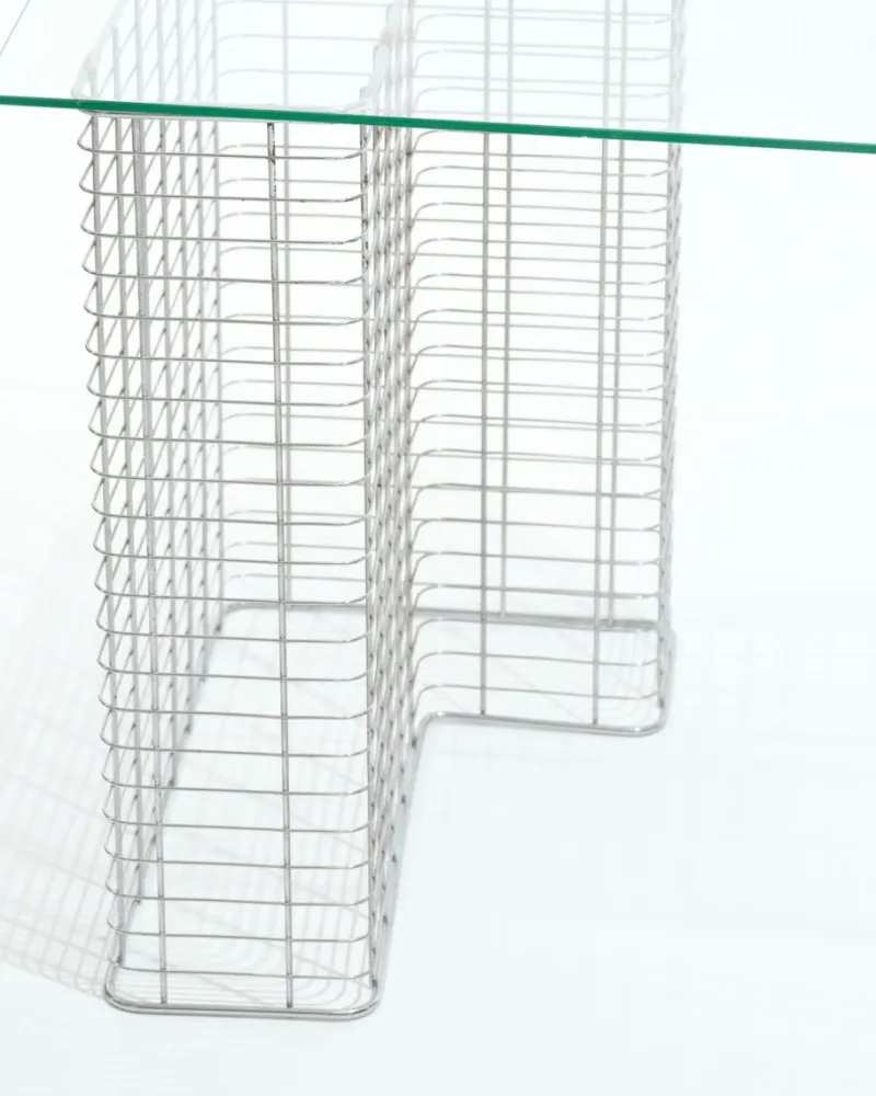 Online Pamono Glass and Metal Wire Desk by Terence Conran for Habitat, 1980s