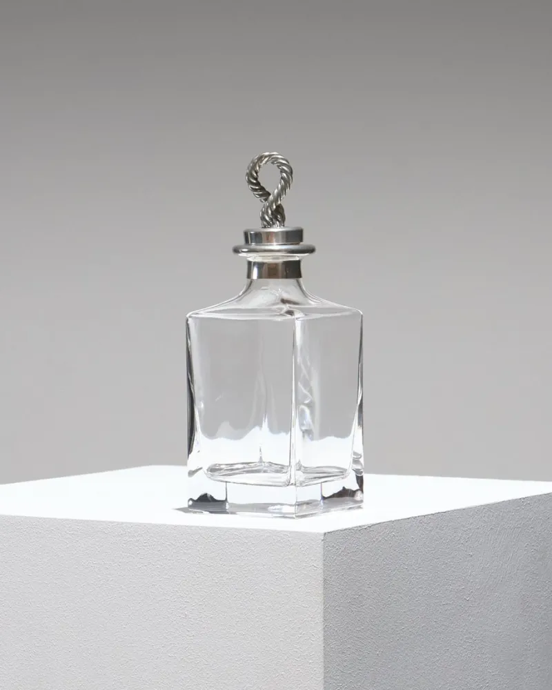 Pamono Glass and Pewter Carafe from Les Étains du Manoir, 1960s> Bottles, Carafes & Jugs