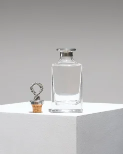 Pamono Glass and Pewter Carafe from Les Étains du Manoir, 1960s> Bottles, Carafes & Jugs