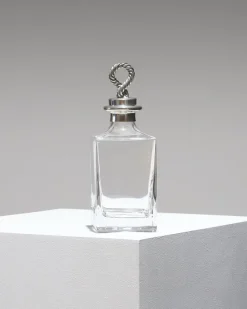 Pamono Glass and Pewter Carafe from Les Étains du Manoir, 1960s><noscript><img width=