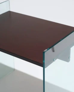 Hot Pamono Glass and Wood Desk from Artelano, 1980s