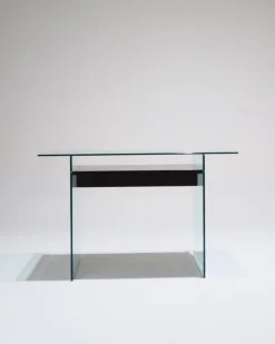 Hot Pamono Glass and Wood Desk from Artelano, 1980s