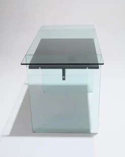 Hot Pamono Glass and Wood Desk from Artelano, 1980s