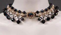 New Pamono Glass Bead Necklace with Colored Drops, France, 1960s