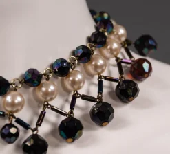 New Pamono Glass Bead Necklace with Colored Drops, France, 1960s