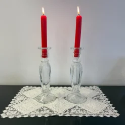 Online Pamono Glass Candleholders, 1960, Set of 2