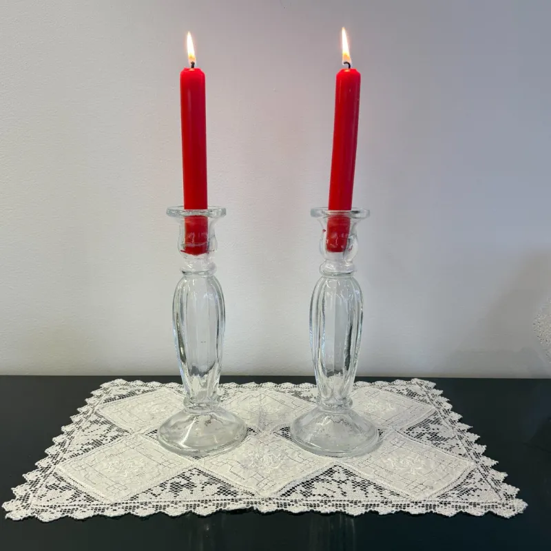 Online Pamono Glass Candleholders, 1960, Set of 2