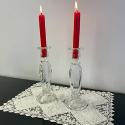 Online Pamono Glass Candleholders, 1960, Set of 2