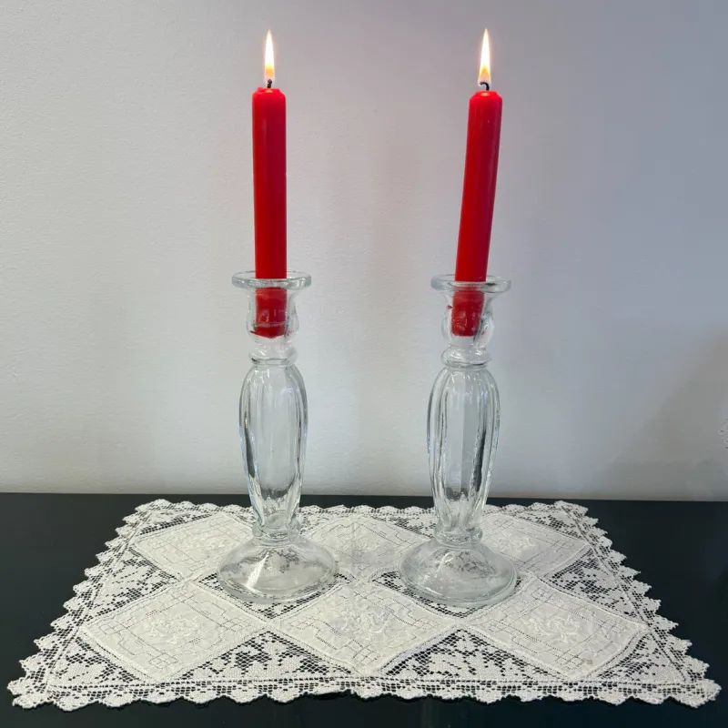 Online Pamono Glass Candleholders, 1960, Set of 2