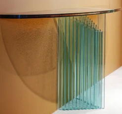 Clearance Pamono Glass Console Table by Luigi Massoni for Gallotti & Radice, 1980s