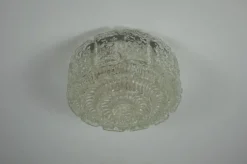 Pamono Glass Flush Mount from Glashütte Limburg, 1960s> Ceiling Lights