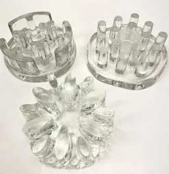 Pamono Glass Food or Tea Warmers, Germany, 1970s, Set of 3> Dinnerware Accessories